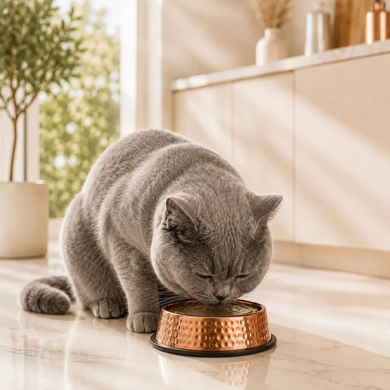 Alma Pure Napf aus 99,9 % reinem Kupfer für Hunde und Katzen