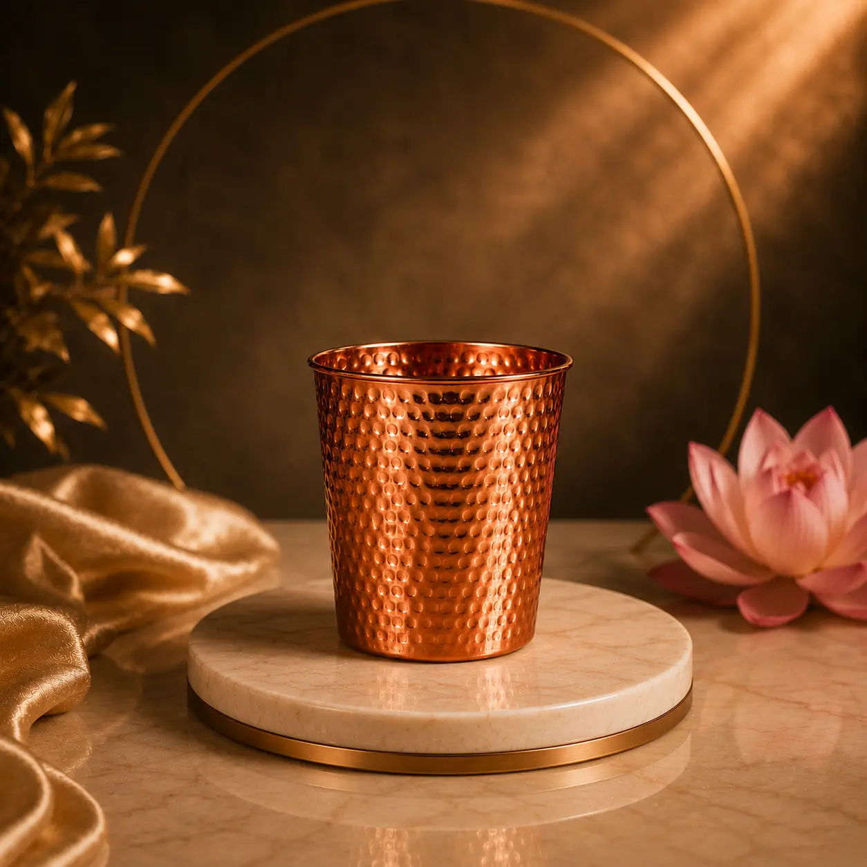 Alma Pure™ – Heritage Becher aus massivem Reinkupfer · Handgehämmert