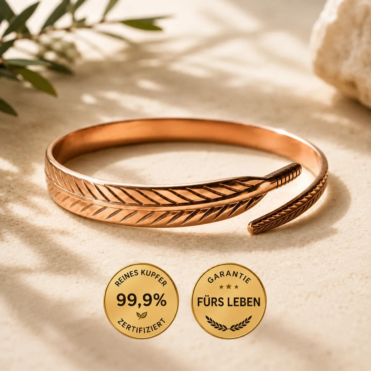 Alma Pure – LEBENSBLATT-Kupferarmband