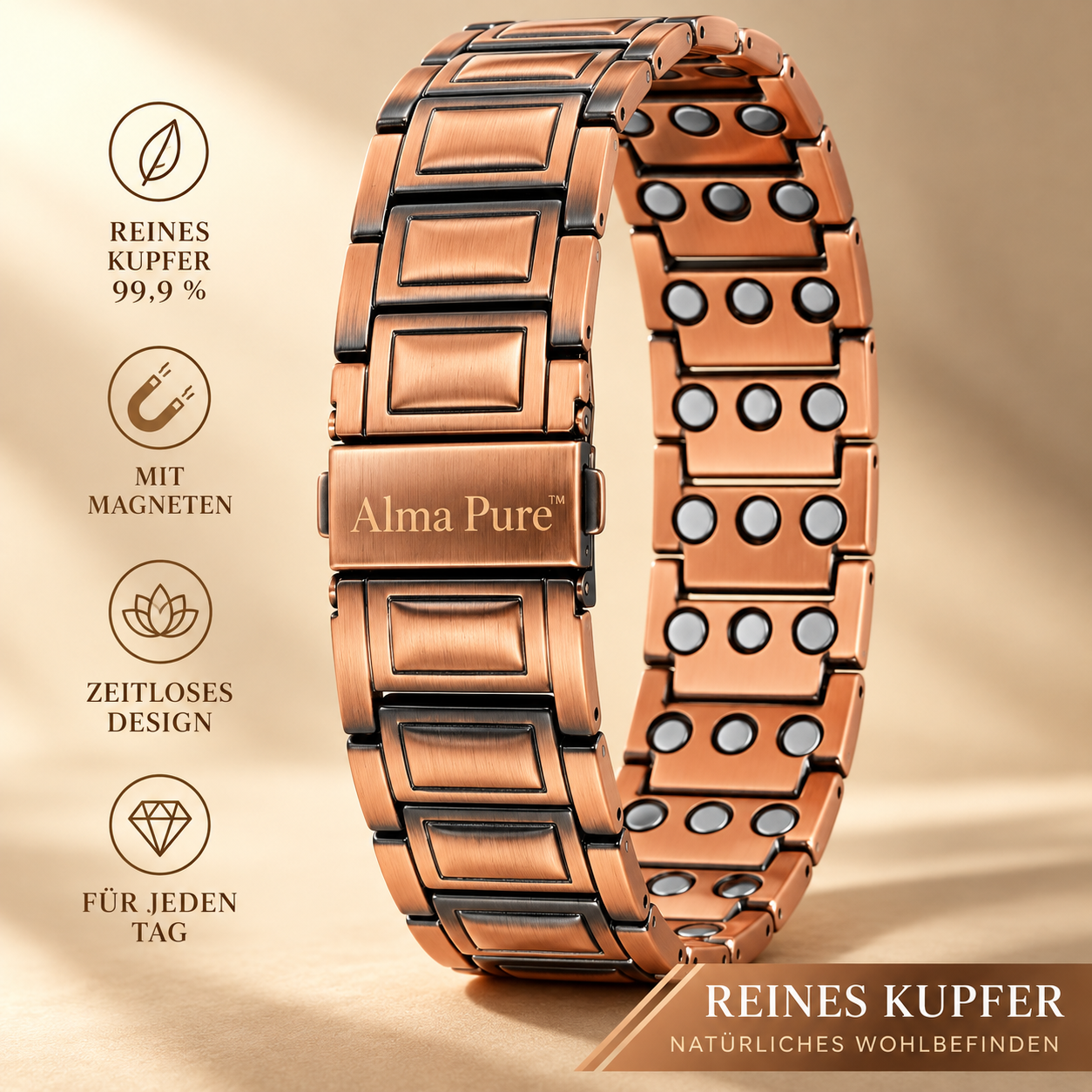 Alma Pure™ Magnetisches Kupferarmband