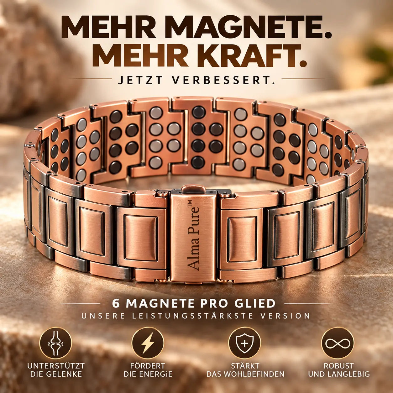 Alma Pure™ Magnetisches Kupferarmband