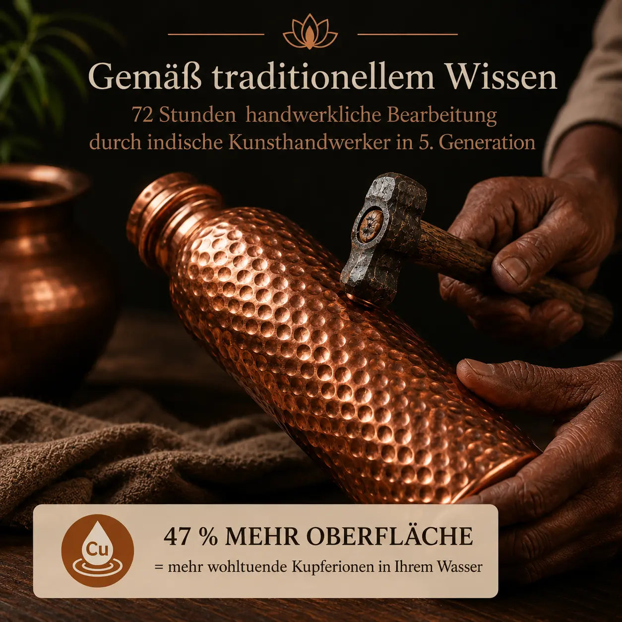 Alma Pure – Kupferflasche aus massivem Kupfer – Heritage Edition