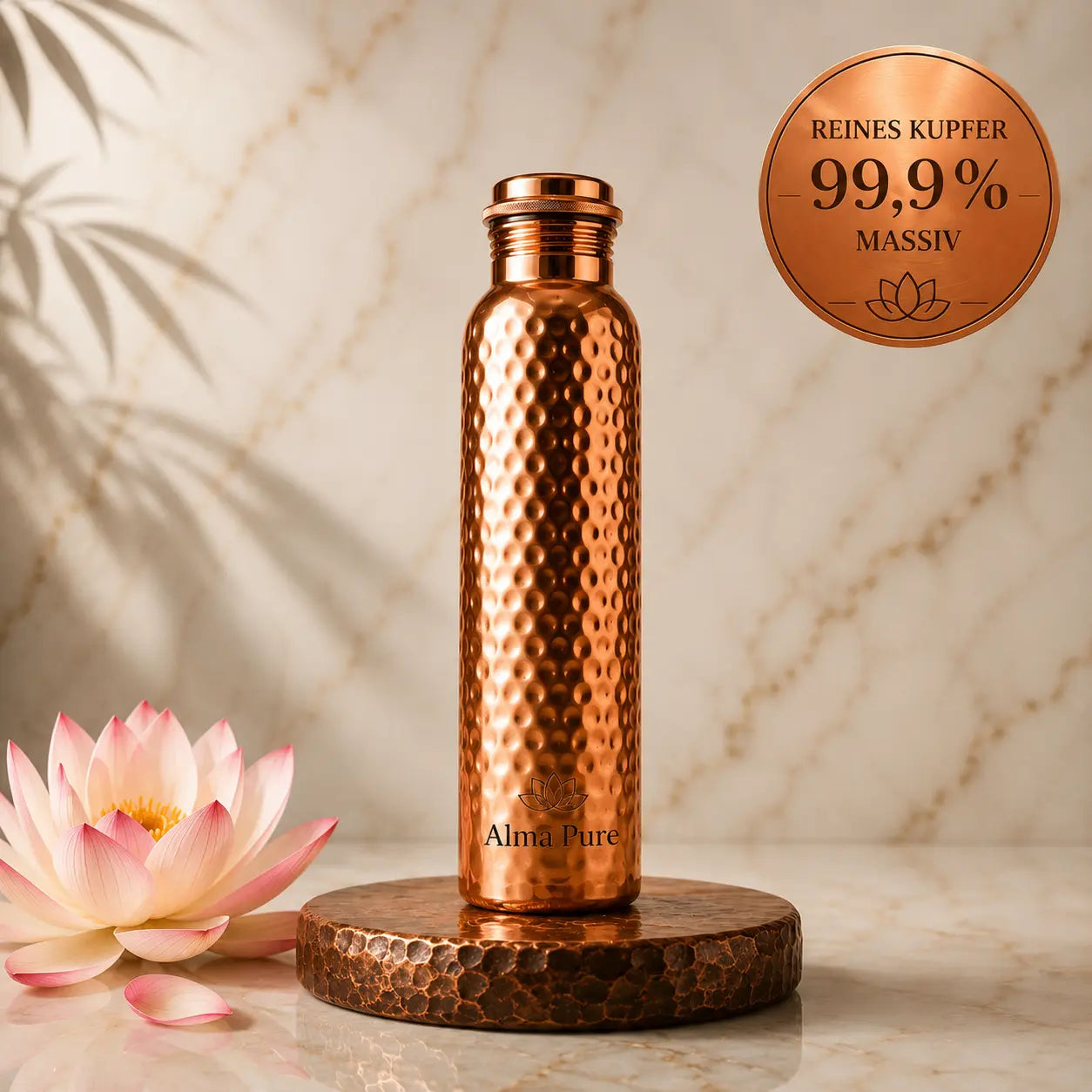 Alma Pure – Kupferflasche aus massivem Kupfer – Heritage Edition