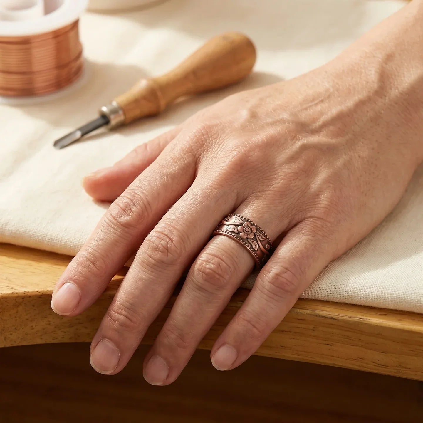 Alma Pure™ – Flora Ring aus reinem Kupfer